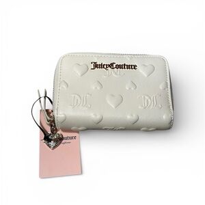Juicy Counture colorful Love medium double zip Around Wallet crystal emboss, New